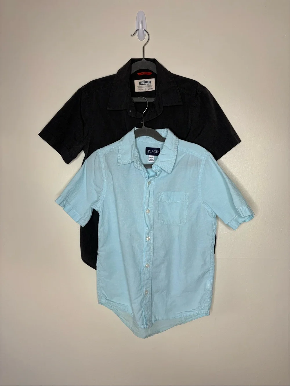 Bundle of two boys Short sleeve button down shirts M